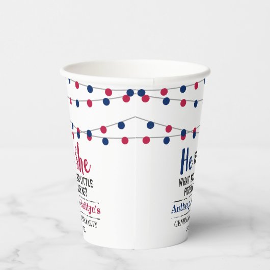4. Juli Gender-Party Pappbecher (Rechts)