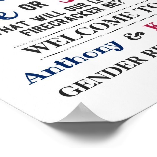 4. Juli Gender-Party Poster (Ecke)