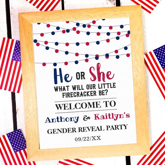 4. Juli Gender-Party Poster