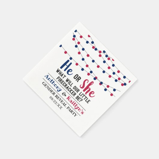 4. Juli Gender-Party Serviette (Ecke)