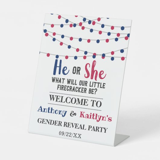 4. Juli Gender-Party Sockelschild (Vorderseite)