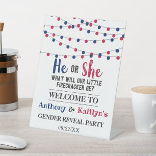 4. Juli Gender-Party Sockelschild