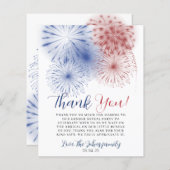 4. Juli Gender Reveal Danke Karte. (Vorne/Hinten)