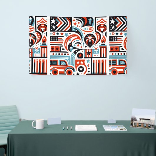 4. Juli Generative Muster Banner (Messeveranstaltung)