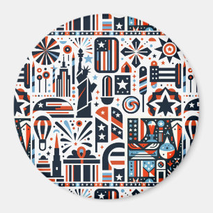 4. Juli Generative Muster Magnet