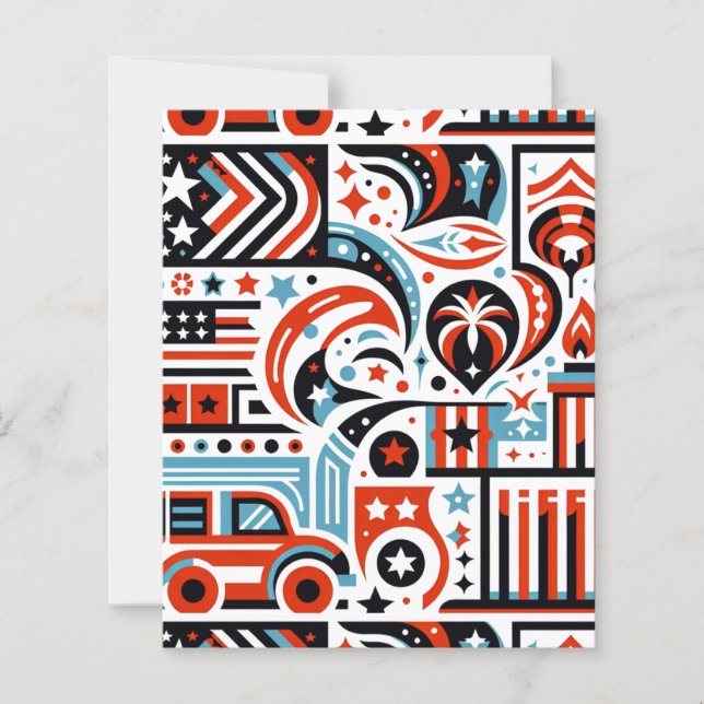 4. Juli Generative Muster Scrapbook Paper (Vorderseite)