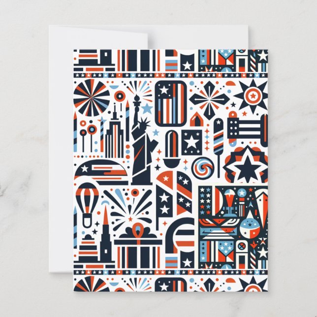 4. Juli Generative Muster Scrapbook Paper (Vorderseite)