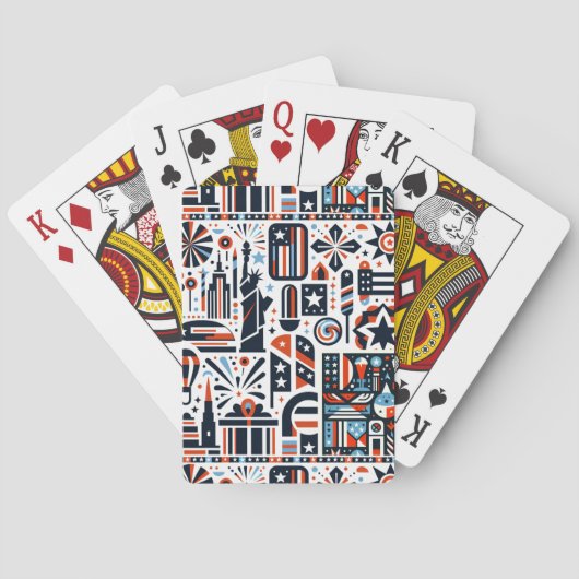 4. Juli Generative Muster Spielkarten (Rückseite)