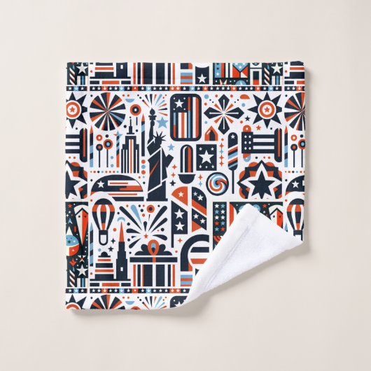 4. Juli Generatives Muster Badhandtuch Set (Waschlappen)