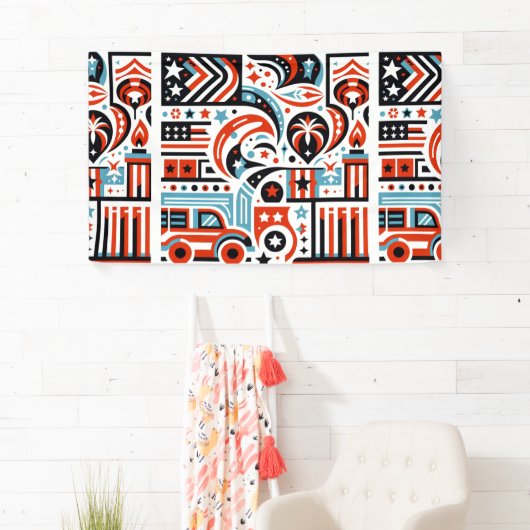 4. Juli Generatives Muster Banner (Insitu)