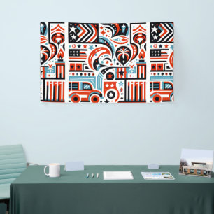 4. Juli Generatives Muster Banner