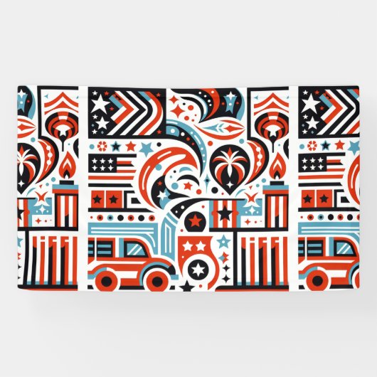 4. Juli Generatives Muster Banner (Horizontal)