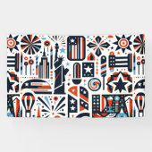 4. Juli Generatives Muster Banner (Horizontal)