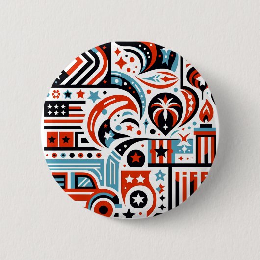 4. Juli Generatives Muster Button (Vorderseite)