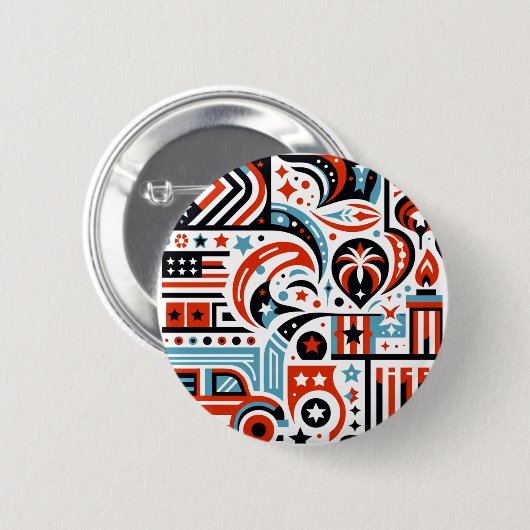 4. Juli Generatives Muster Button (Vorne & Hinten)