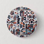 4. Juli Generatives Muster Button (Vorderseite)