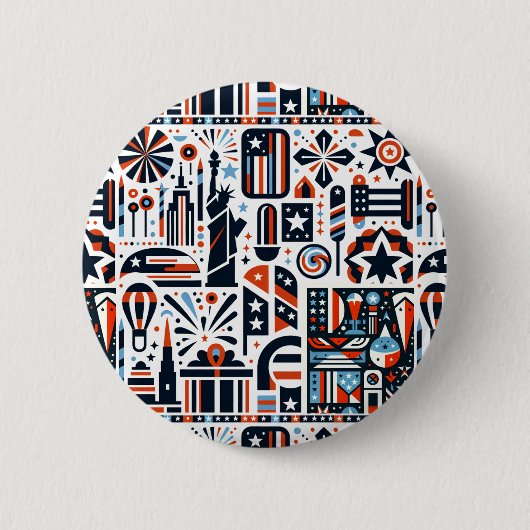 4. Juli Generatives Muster Button (Vorderseite)
