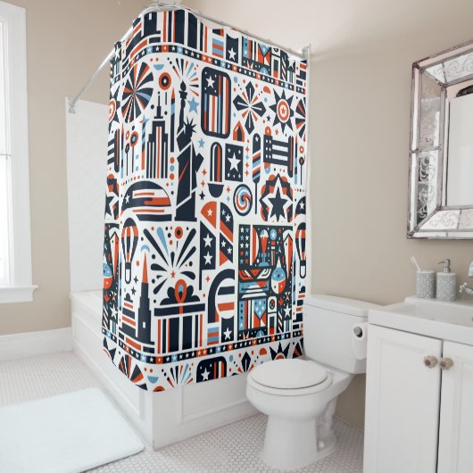 4. Juli Generatives Muster Duschvorhang (Beispiel)