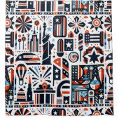 4. Juli Generatives Muster Duschvorhang (Vorderseite)