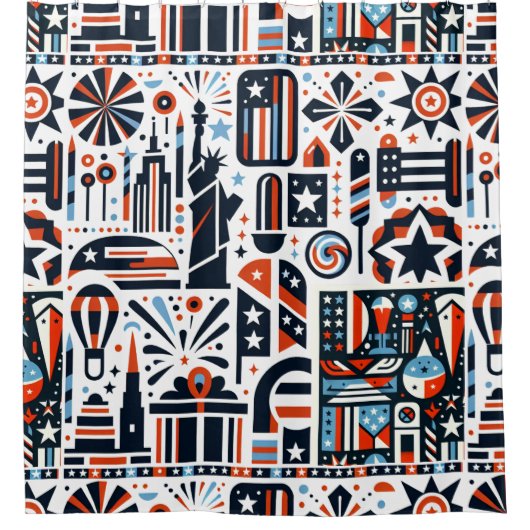 4. Juli Generatives Muster Duschvorhang (Vorderseite)