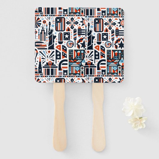 4. Juli Generatives Muster Fächer (Vorne und Hinten)