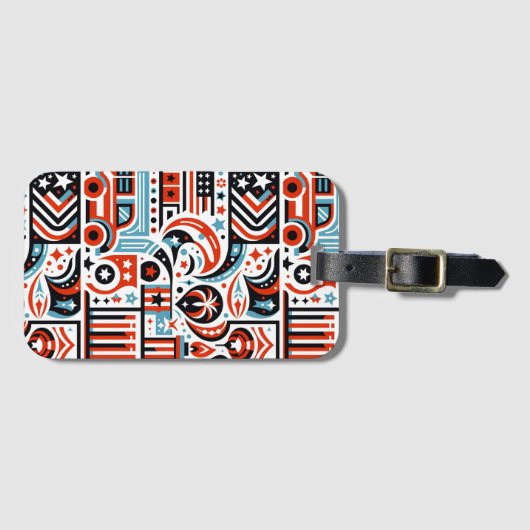 4. Juli Generatives Muster Gepäckanhänger (Vorderseite (Horizontal))