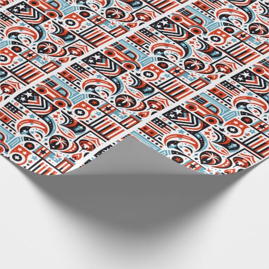 4. Juli Generatives Muster Geschenkpapier (Ecke)