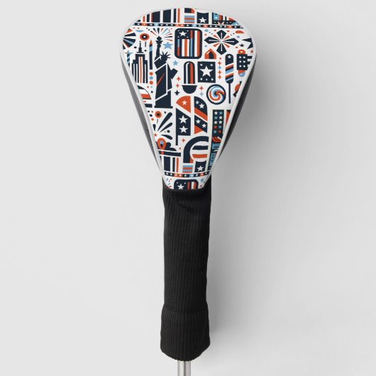 4. Juli Generatives Muster Golf Headcover (Vorderseite)
