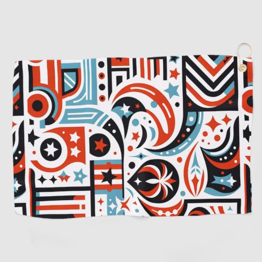 4. Juli Generatives Muster Golfhandtuch (Horizontal)