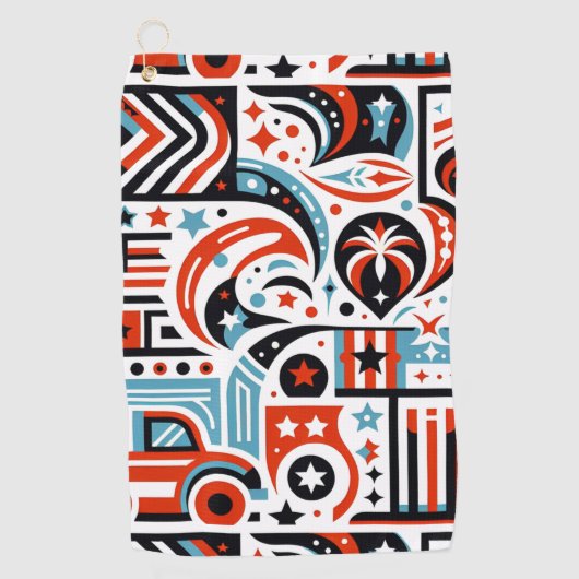 4. Juli Generatives Muster Golfhandtuch (Vorderseite)