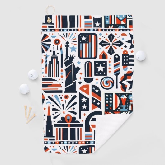 4. Juli Generatives Muster Golfhandtuch (Insitu)