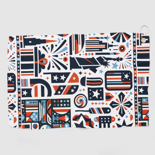 4. Juli Generatives Muster Golfhandtuch (Horizontal)