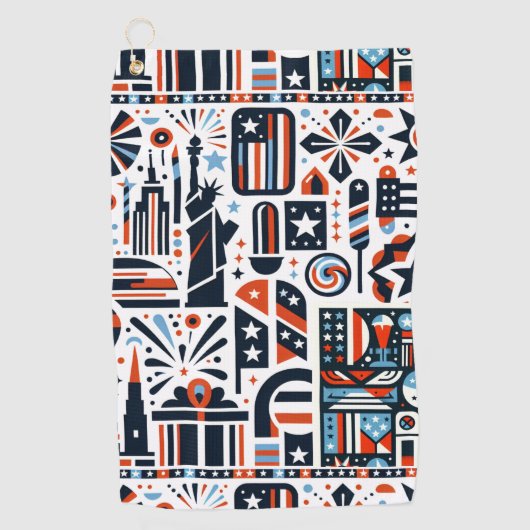 4. Juli Generatives Muster Golfhandtuch (Vorderseite)