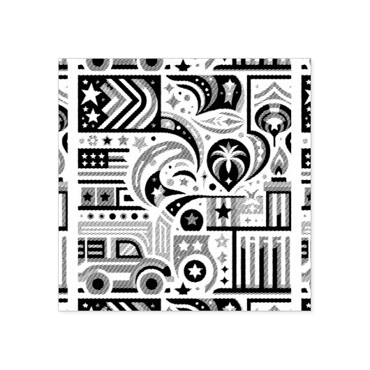 4. Juli Generatives Muster Gummistempel (Prägung)