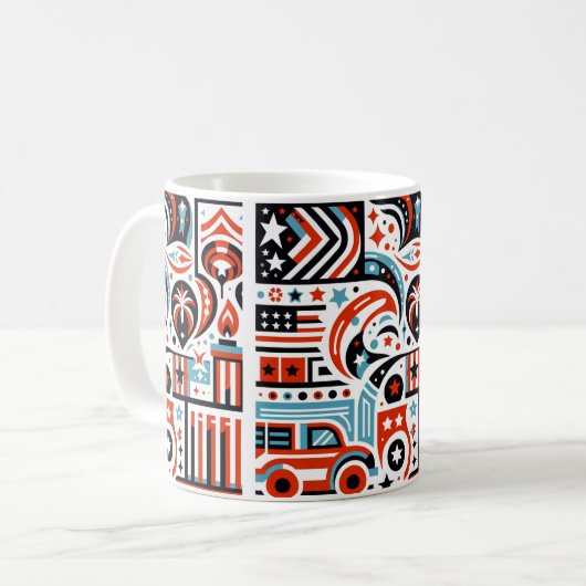 4. Juli Generatives Muster Kaffeetasse (Vorderseite Links)