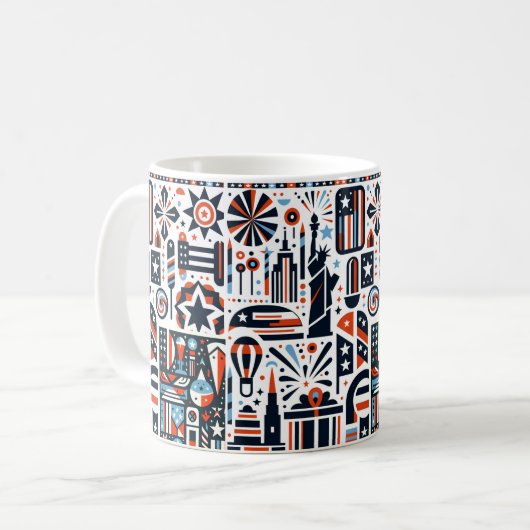 4. Juli Generatives Muster Kaffeetasse (Vorderseite Links)
