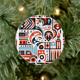 4. Juli Generatives Muster Keramik Ornament