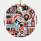 4. Juli Generatives Muster Keramik Ornament (Vorne)