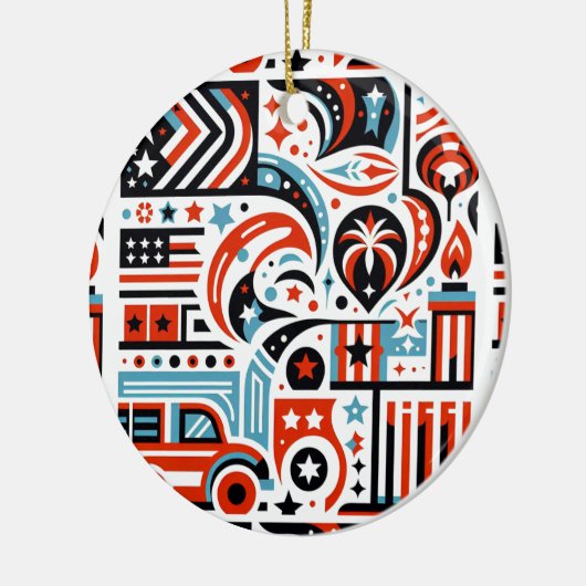 4. Juli Generatives Muster Keramik Ornament (Links)