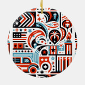 4. Juli Generatives Muster Keramik Ornament (Hinten)