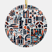 4. Juli Generatives Muster Keramik Ornament (Vorne)