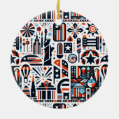 4. Juli Generatives Muster Keramik Ornament (Hinten)