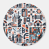 4. Juli Generatives Muster Magnet (Vorne)