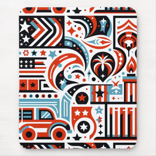 4. Juli Generatives Muster Mousepad (Vorne)