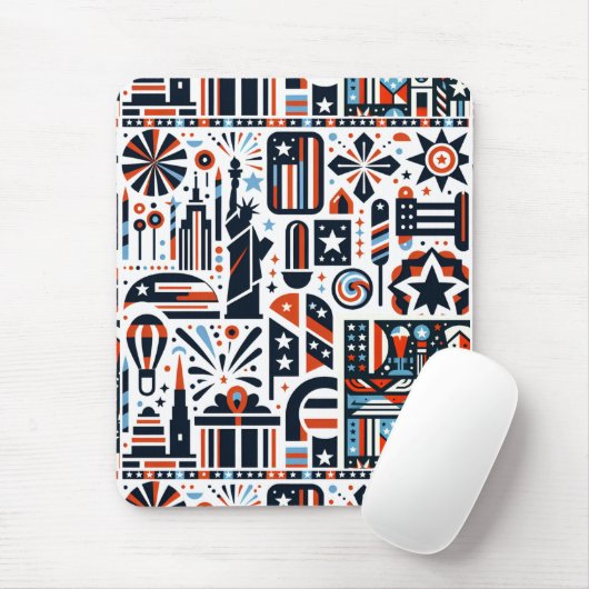4. Juli Generatives Muster Mousepad (Mit Mouse)