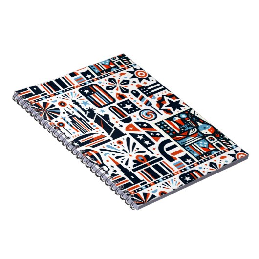 4. Juli Generatives Muster Notizblock (Rechte Seite)