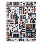 4. Juli Generatives Muster Notizblock (Vorderseite)