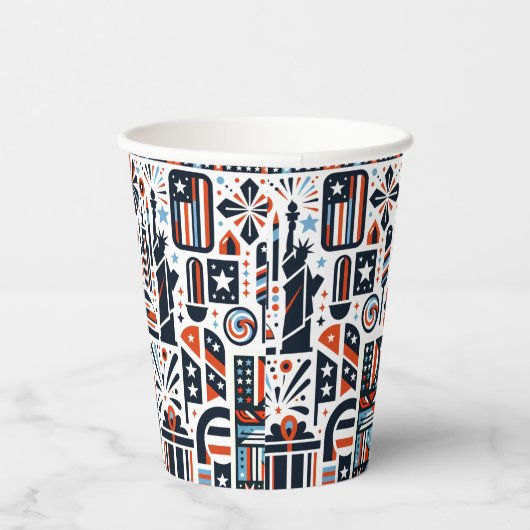 4. Juli Generatives Muster Pappbecher (Rechts)