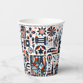 4. Juli Generatives Muster Pappbecher (Vorderseite)