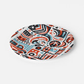 4. Juli Generatives Muster Pappteller (Schrägansicht)